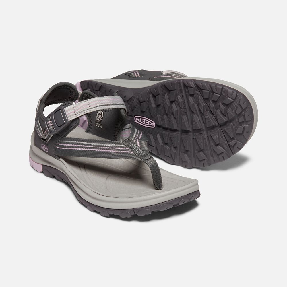 Sandalias Trekking Keen Mexico Grises Oscuro - Mujer Terradora Ii Toe Post - YO0624591